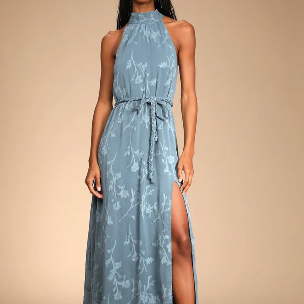 Blue maxi dress.  Never worn. Attached photos from website also